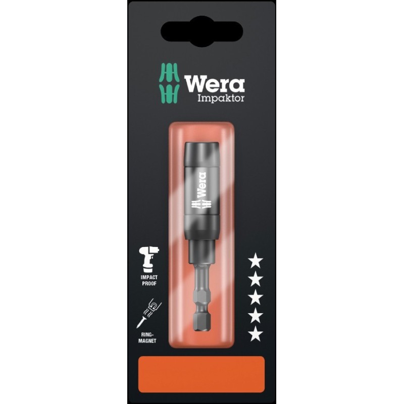 Wera 897/4 Impaktor 1/4" otsaku hoidja lukustusrõnga ja ringmagnetiga, 75mm