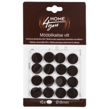 Furniture protective felt pads D18mm, 16pcs, black