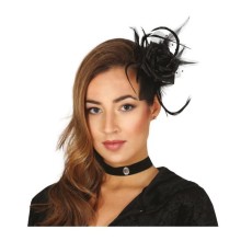 Hair clip black flower