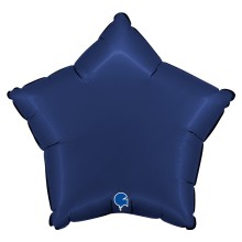 Star Satin Blue Navy Balloon
