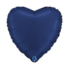 Heart Satin Blue Navy Balloon