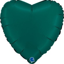 Heart Satin Emerald Green Balloon