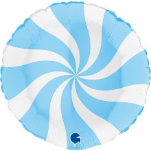 Candy Swirl White-Blue Balloon