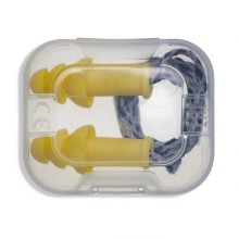 Korduvkasutatavad kõrvatropid juhtmega Uvex Whisper Supreme, kollane, SNR 30dB, suurus L, plastikust minikarbis