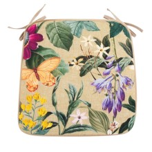 Chair pad AMAZONIA 39x39cm, beige floral