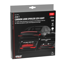 Carbon sticker for spoiler with LED light 120 cm 12V red