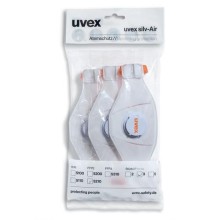 Näomask UVEX Silv-Air Premium 5210 FFP2, klapiga klappmask, valge, 3 tk pakitud