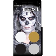 Face mask Gothic Skull, set with 4-color brush