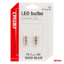 LED bulbs standard T5 12V 1 LED blue