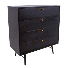Kummut LUXEMBOURG 80x40xH90cm, must melamiin