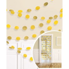 Decoration String Glitter Yellow, 6 pcs x 213 cm