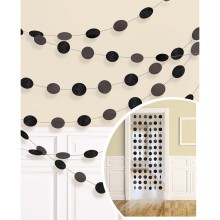Decoration String Glitter Black, 6 pcs x 213 cm