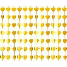 Party curtain Hearts gold