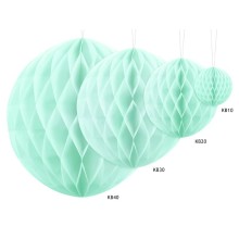 Paper decoration 'Honeycomb ball light mint' 30cm 1pc