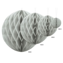 Paper decoration 'Honeycomb ball light grey' 30cm 1pc
