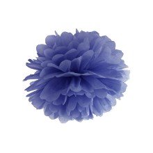 Paper decoration 'Fluffy dark blue' 25cm 1pc