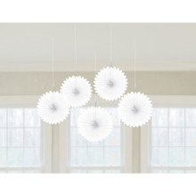 Decoration (fan white 5pcs 15.2cm)
