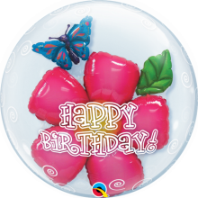 BDay Flower' Double Bubble Balloon