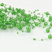 Garland with pearls, green, 1.3 M