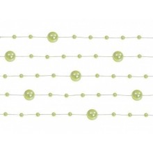 Garland with pearls, light green, 1.3 M