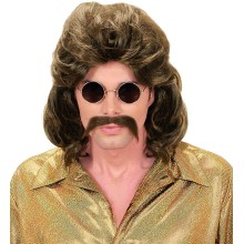 Wig + mustache '70s man'