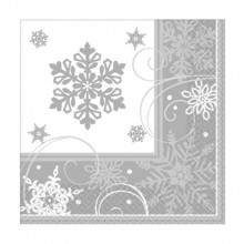 Napkins Sparkling Snowflake, pack of 16