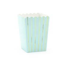 Popcorn cups light blue (7*7*12.5cm), 6 pcs