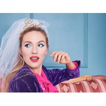 Headband Bride with veil, gold