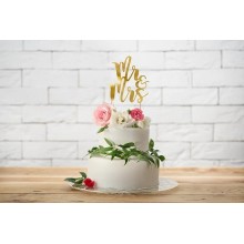Cake decoration 'Mr&Mrs gold'