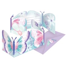 Invitation 'Butterfly/Flutter', pack of 8