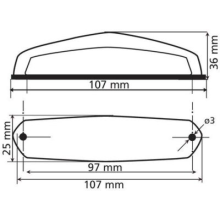 Rear light 3 functions 12V