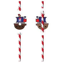 Cocktail straw 'Pirates Map', pack of 8