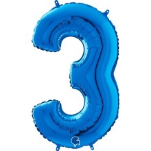 Number "3" Blue
