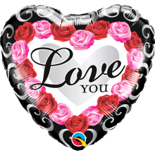 Love You red rose Frame balloon
