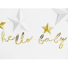 Banner Hello Baby, Gold 18*70cm