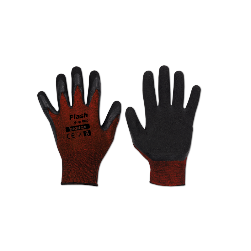 Gloves FLASH GRIP RED latex, size 6