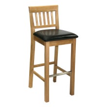 Барный стул LAURA 40x40xH72/99cм, сиденьие: кожзаменитель, цвет: тёмно-коричневый, дерево: дуб, обработка: промасленный