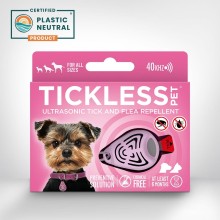 TICKLESS PET Ultrasonic pendant against ticks and fleas, pink