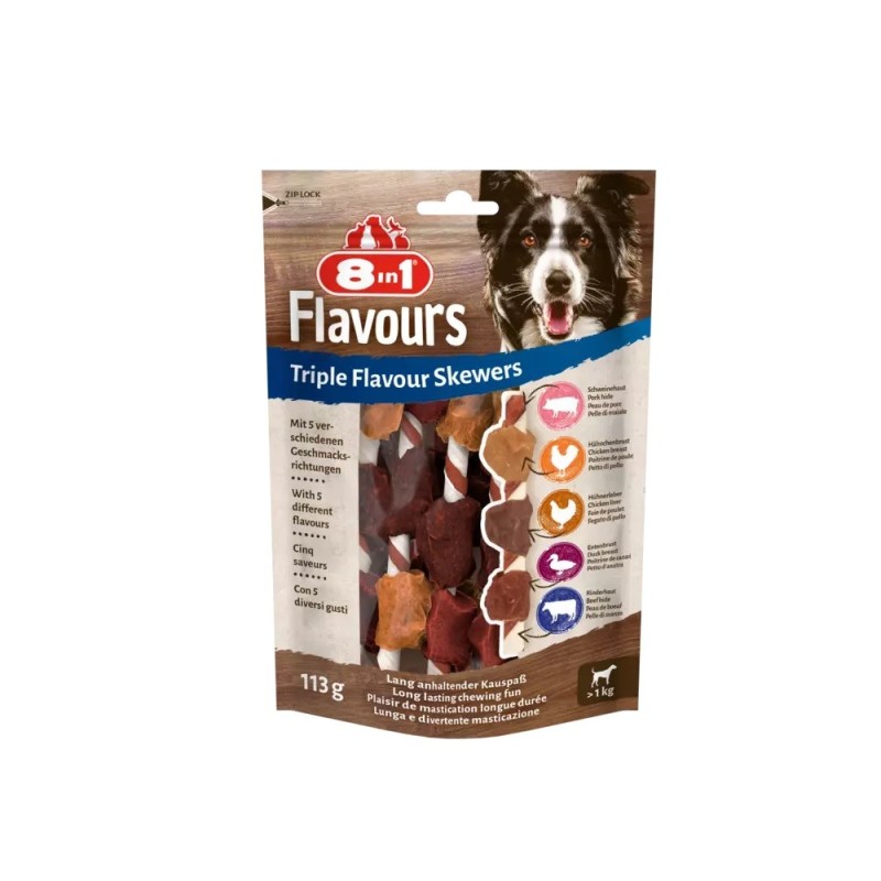 8in1 Flavours Triple Flavour Skewers 113g 8in1 Flavours Triple Flavour Skewers 113g