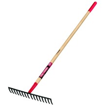 Rake with 16 metal tines and wooden handle Truper®