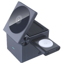 XO wireless charging station 3in1 CX027 QI2 15W, black