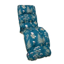 High back chair cushion BADEN-BADEN 48x165cm, petrol blue