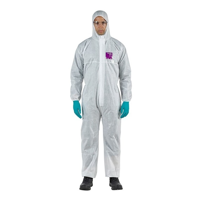 Disposable coverall Type 5/6 Ansell Alphatec 1500, white, size XXL Disposable coverall Type 5/6 Ansell Alphatec 1500, white, size XXL
