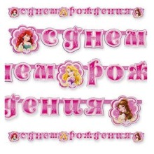 Garland 'Happy Birthday' Disney princess 220cm