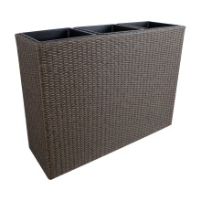 Flower box WICKER 110x39xH88cm, dark brown