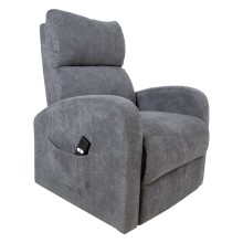 Recliner armchair BARNY with lifting mechanism, grey