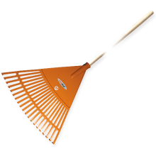 20-tine leaf rake, wooden handle