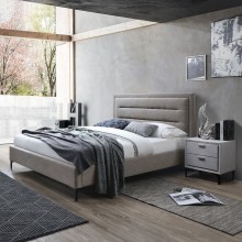 Кровать CELINE 160x200cм, с матрасом HARMONY DUO, серо-бежевый