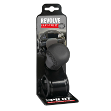 Steering wheel knob black leather, diameter 20-40mm