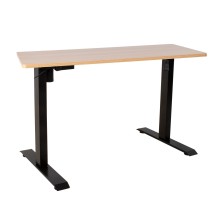 Desk ERGO with 1 motor 140x70cm, maple/black